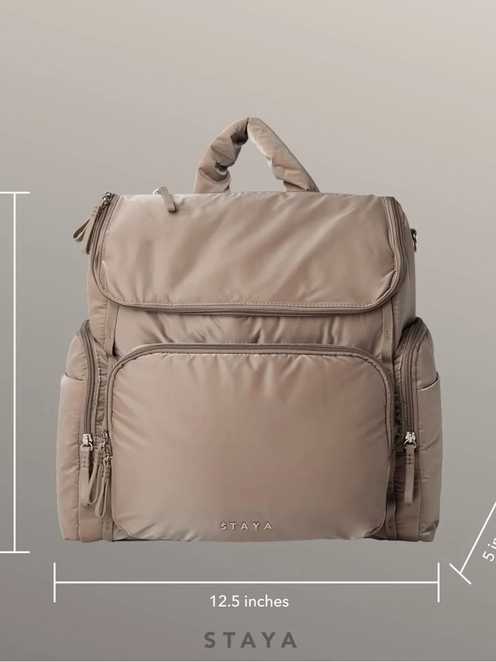 Staya Cloud Diaper Bag Backpack - Taupe